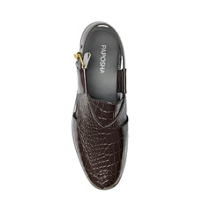 Black Plain Peshawari Chappal
