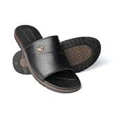Versace Buckle Black Slipper