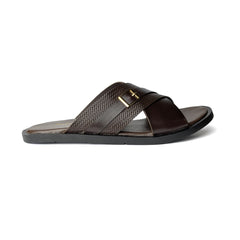 Dark Brown Cross Slipper