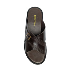 Dark Brown Cross Slipper