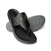 Black Toe-Ring Slippers