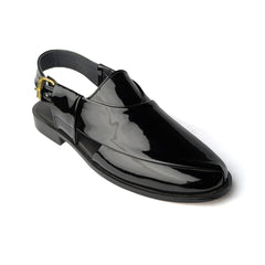 Black Plain Peshawari Chappal