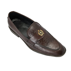 Synthetic Leather Versace Plain Brown Shoe