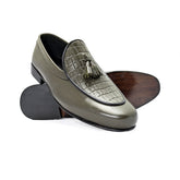 Green Croc Tassel Shoe