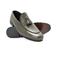 Green Croc Tassel Shoe
