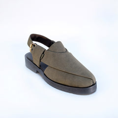 Green Suede Peshawari Chappal