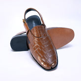 Brown Full Croc Peshawari Chappal