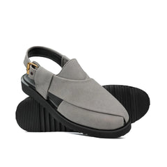 Gray Suede Peshawari Chappal