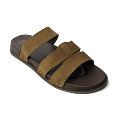 Men's Brown Straps Slippers