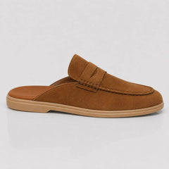 Brown Leather Suede Loafer