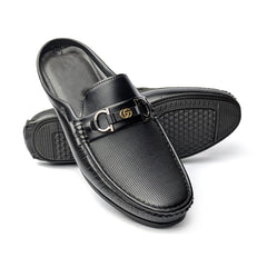 Black Patent Textured Mule