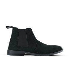 Luxe Black Suede Chelsea Boots