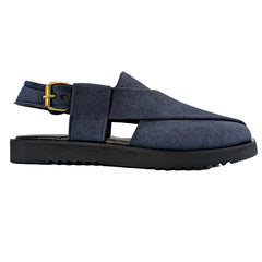 Dark Grayish Blue Peshawari Chappal