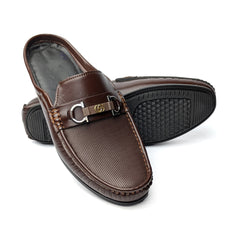 Brown Patent Textured Mule