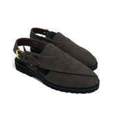 Brown Suede Grip Sole Sandals