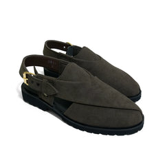 Brown Suede Grip Sole Sandals