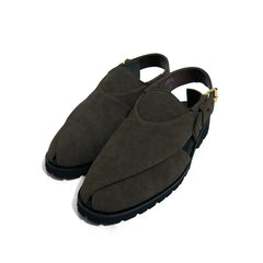 Brown Suede Grip Sole Sandals