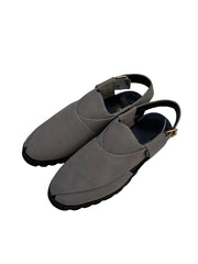 Grey Suede Grip Sole Sandals