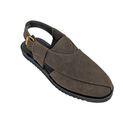 Choco Brown Suede Peshawari Chappal