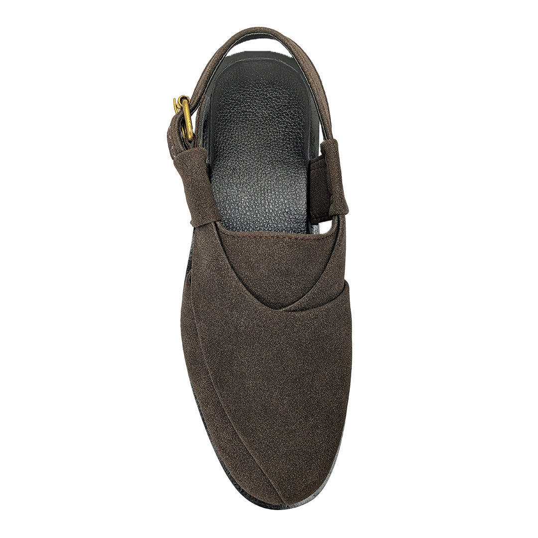 Choco Brown Suede Peshawari Chappal