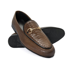 Brown Croc Leather Textured Shoe PP-1486