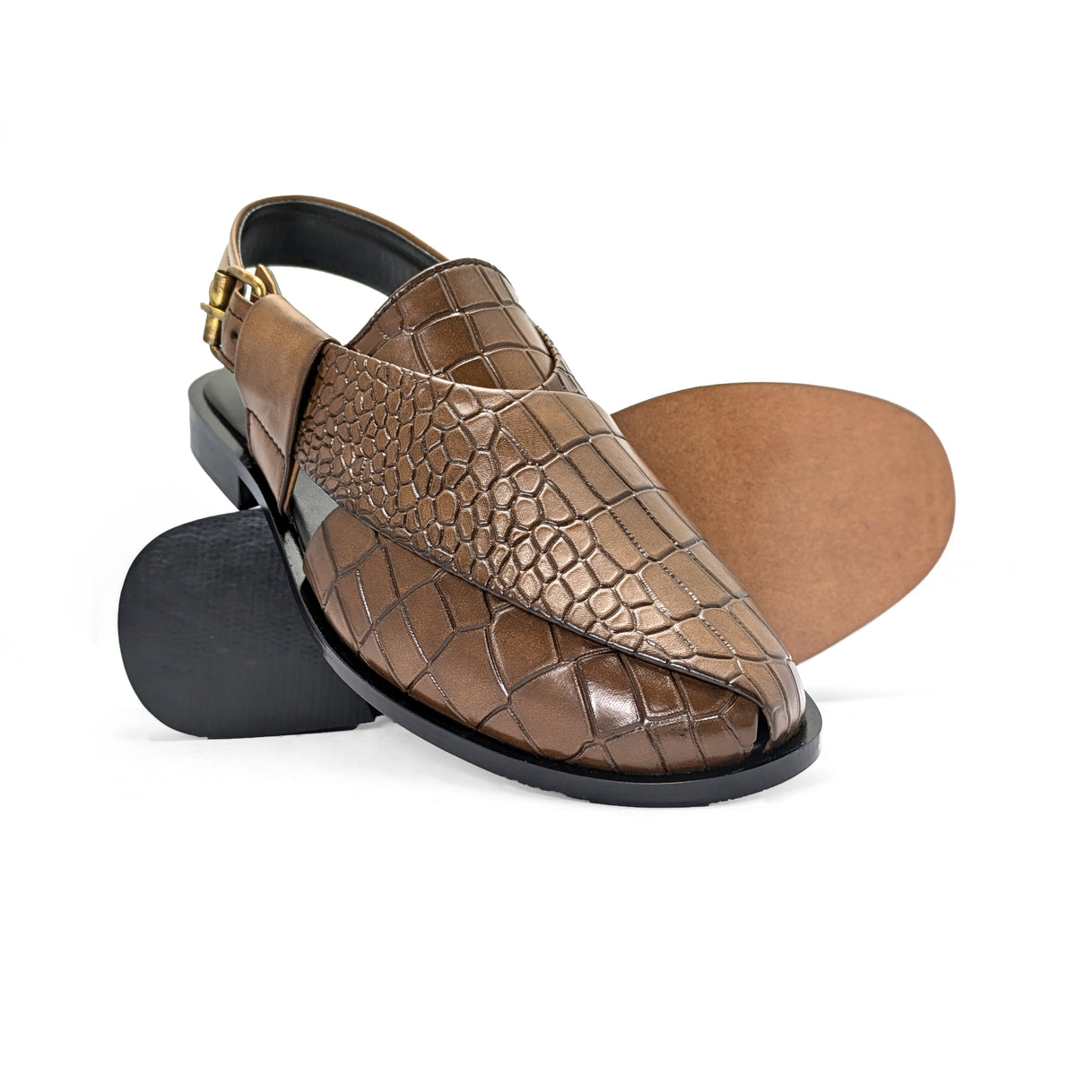 Brown Croc Peshawari Chappal