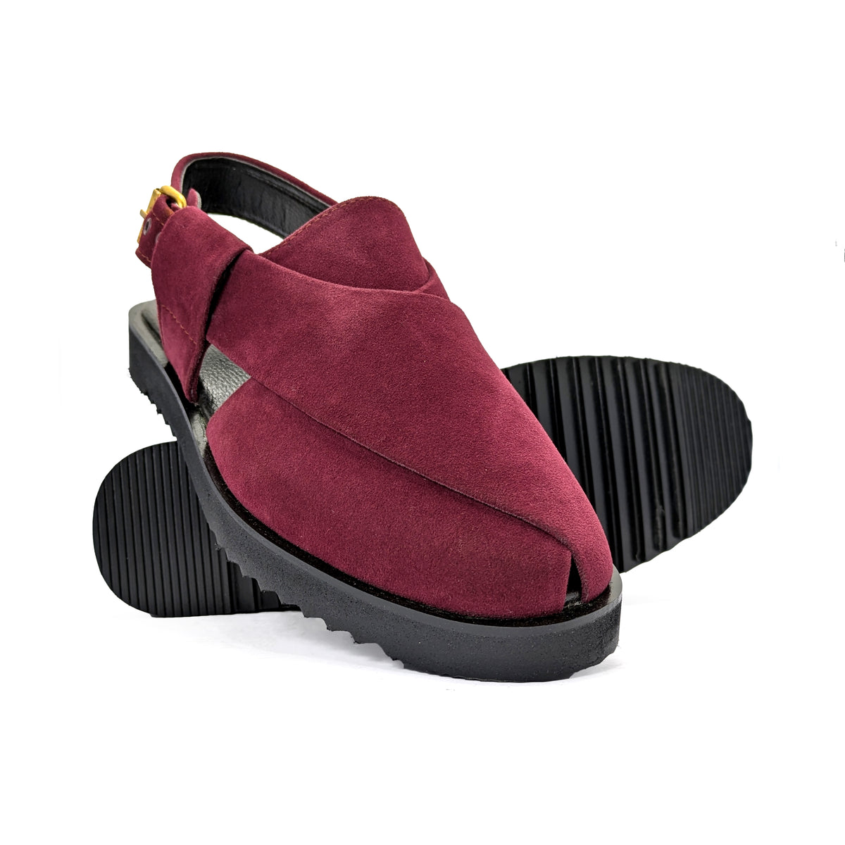 Maroon Suede Peshawari Chappal