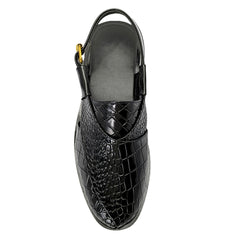 Black Croc Peshawari Chappal