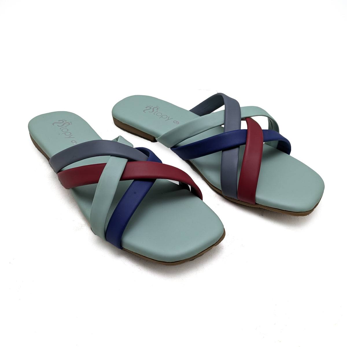 Multicolor  Strappy Flats