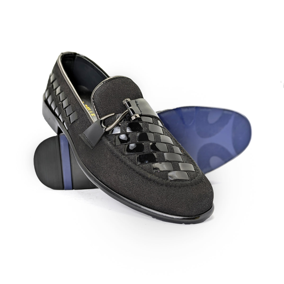 Black Woven Leather Shoe