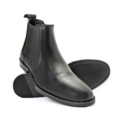 Black Leather Chelsea Boots