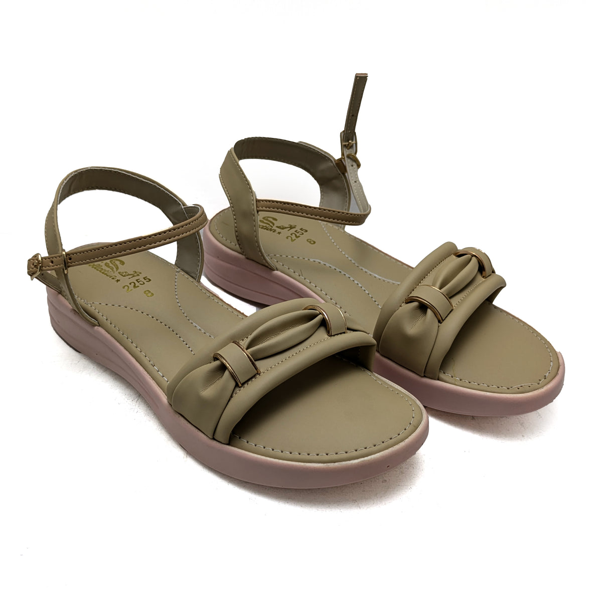 Cream Double Strap Sandals