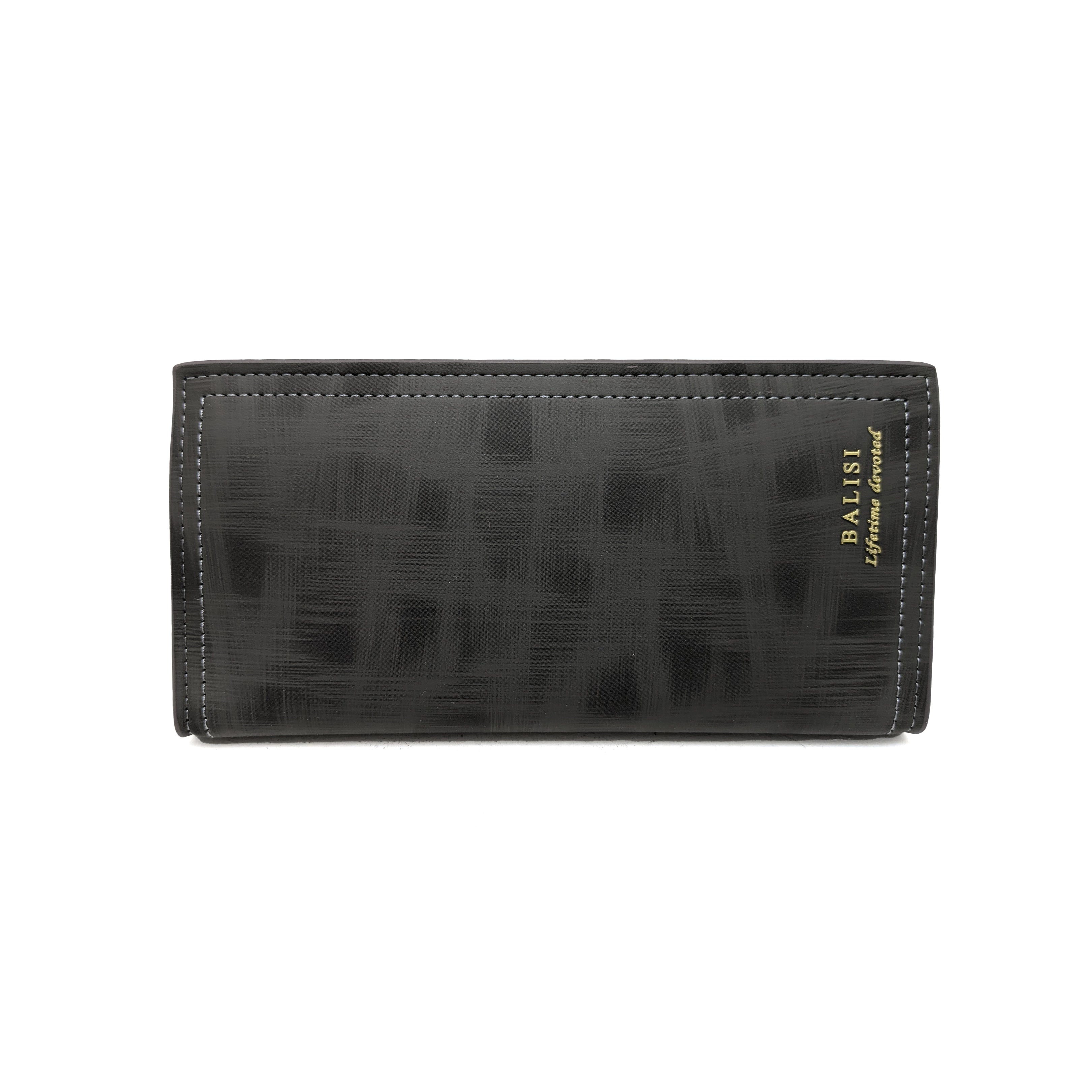 Men Grey Textured Long Wallet