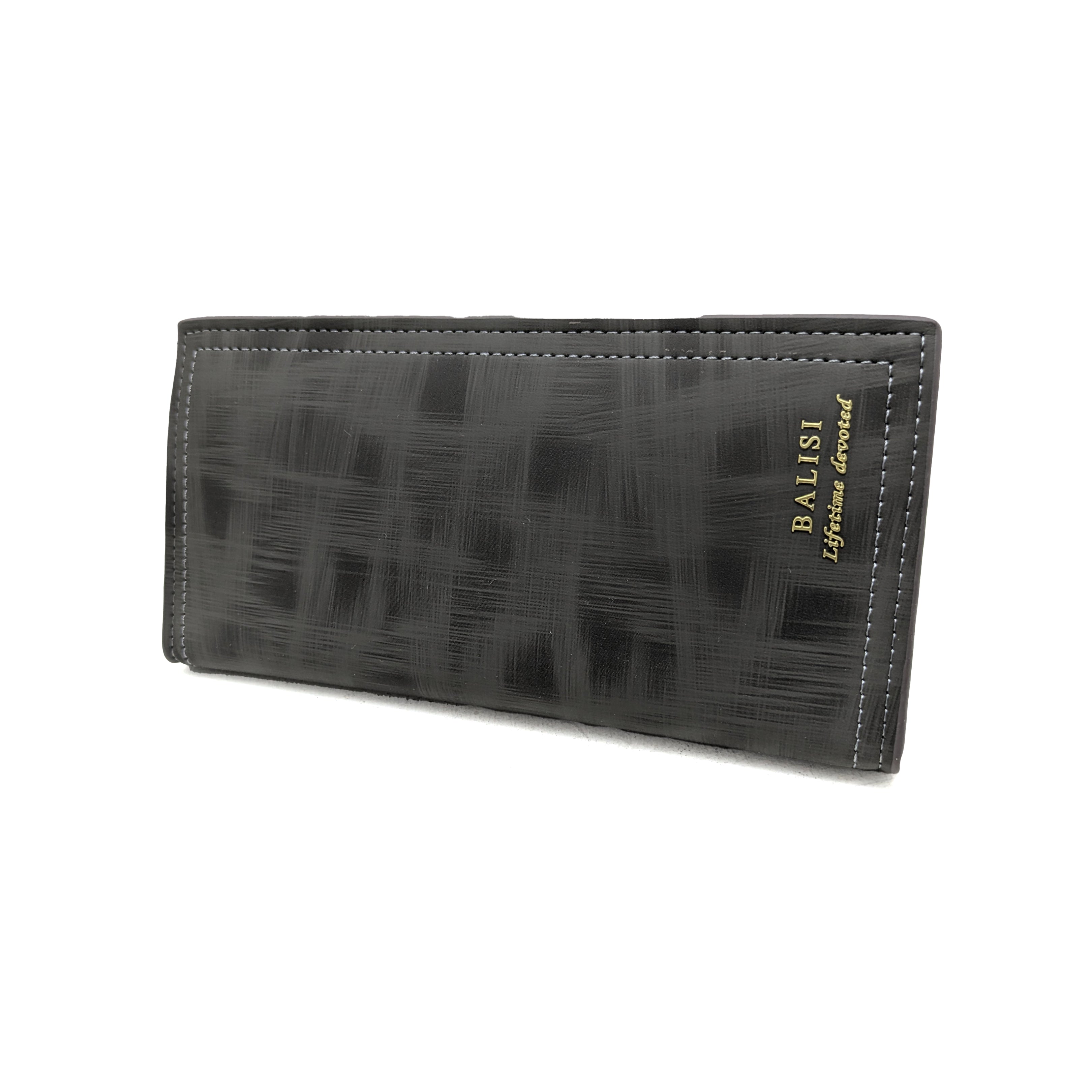 Men Grey Textured Long Wallet