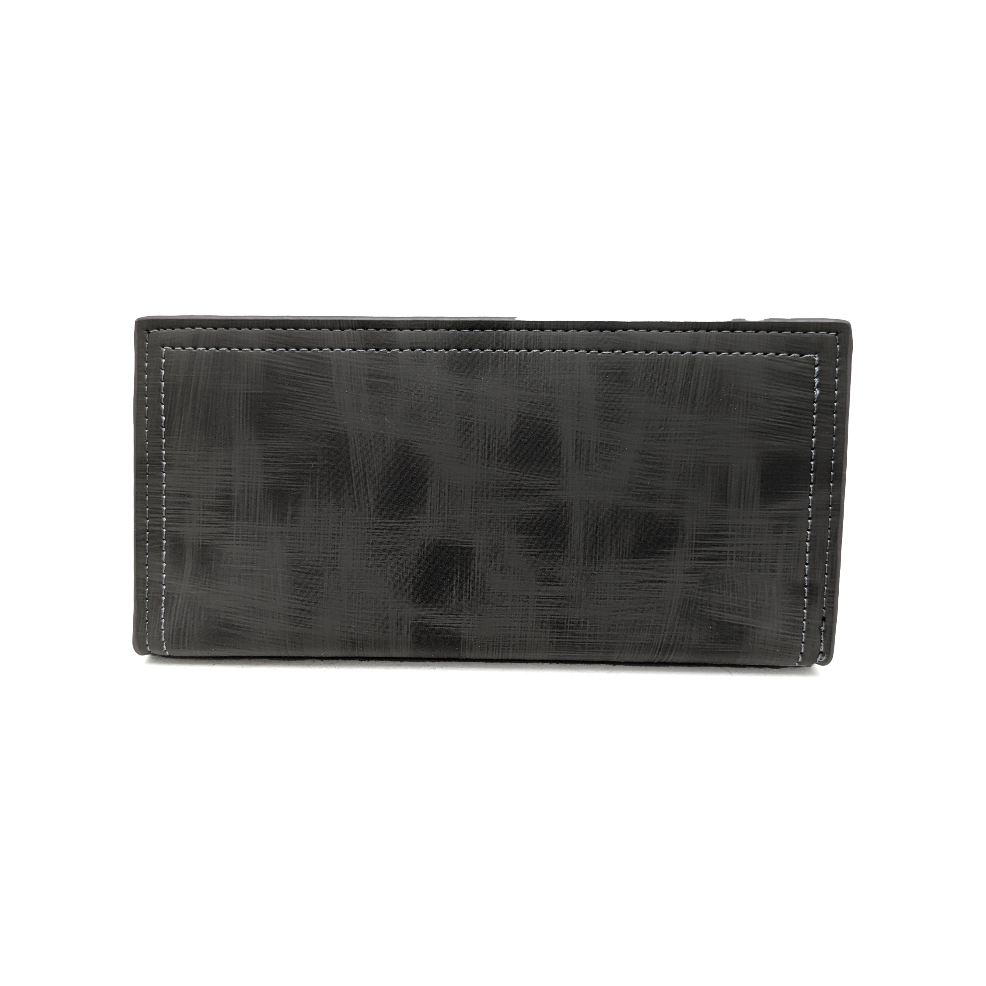 Men Grey Textured Long Wallet