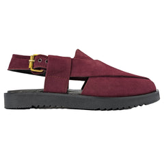 Maroon Suede Peshawari Chappal