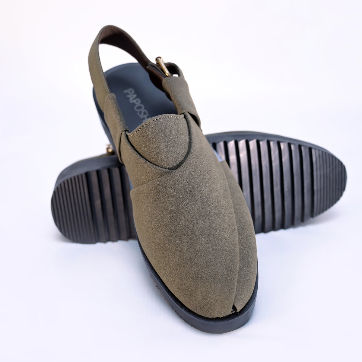 Green Suede Peshawari Chappal