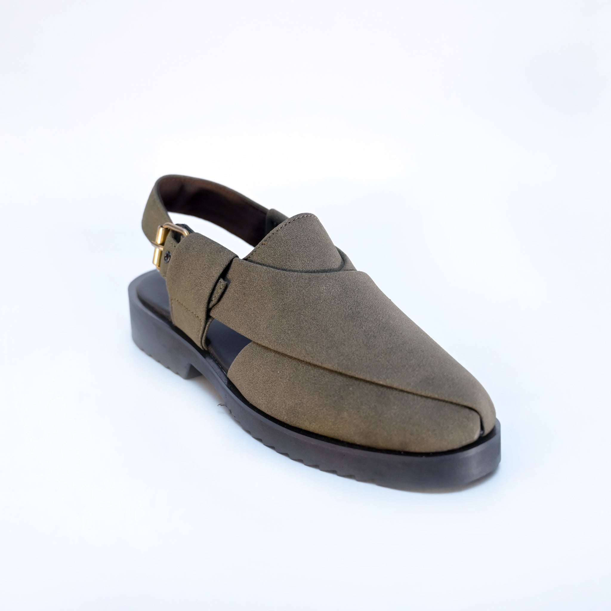 Green Suede Peshawari Chappal