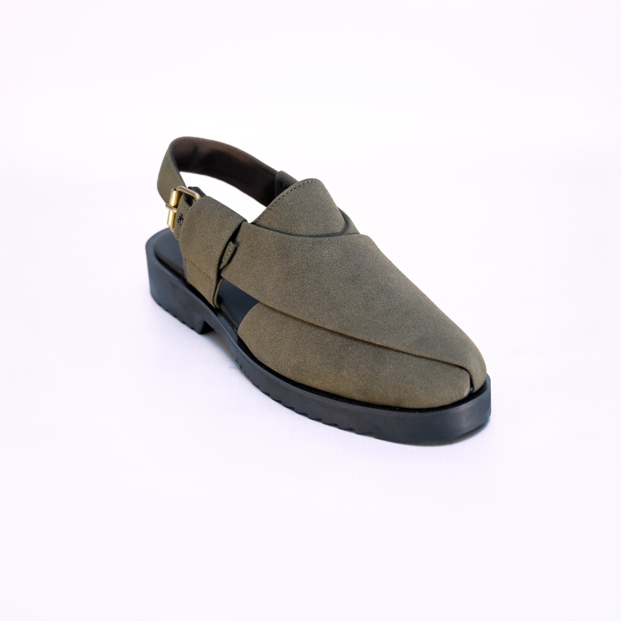 Green Suede Peshawari Chappal
