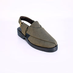 Green Suede Peshawari Chappal