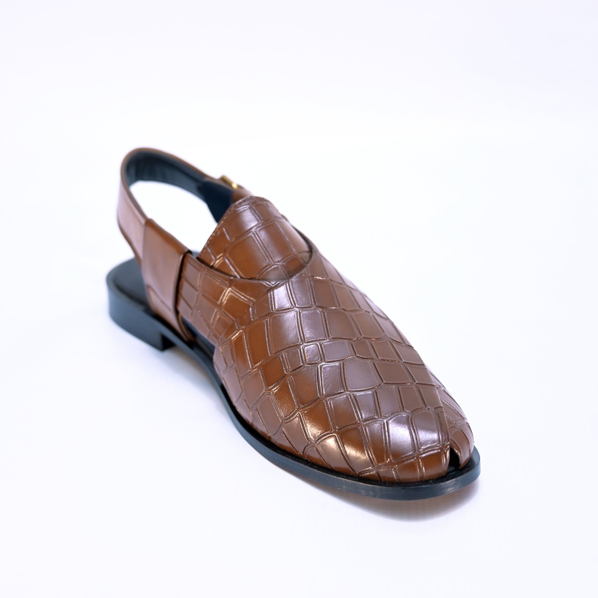 Brown Full Croc Peshawari Chappal