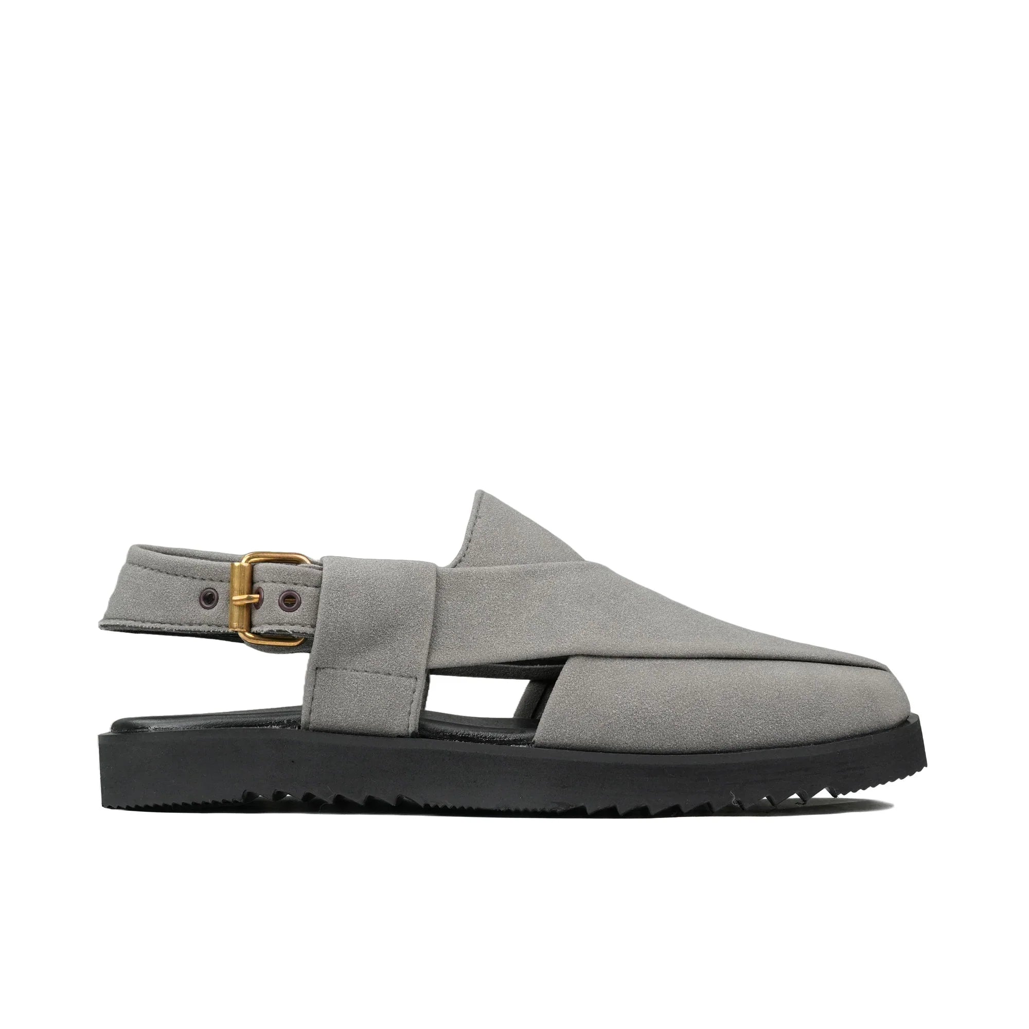 Gray Suede Peshawari Chappal