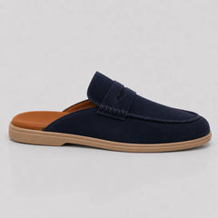 Blue  Leather Suede Loafer