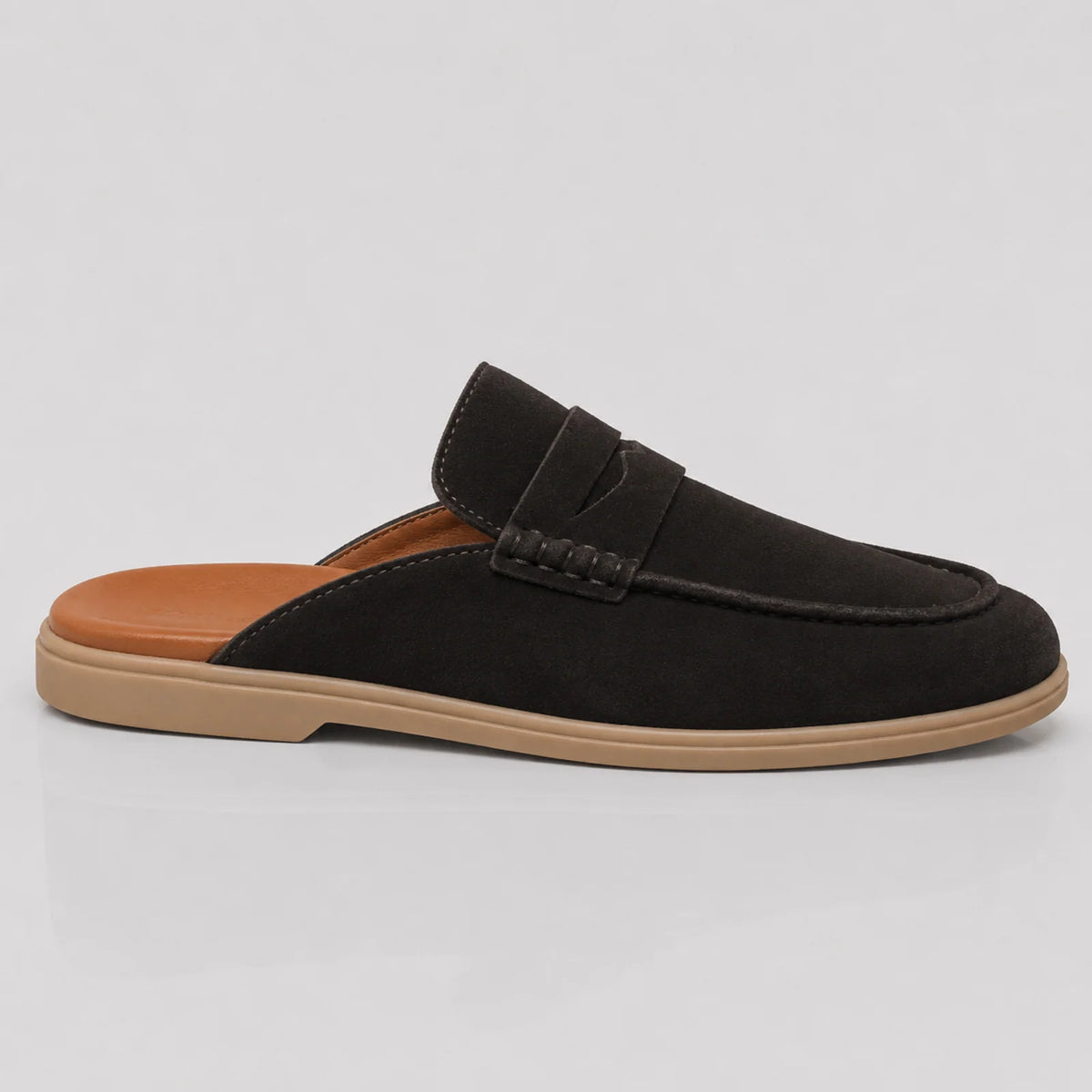 Dark Brown Leather Suede Loafer